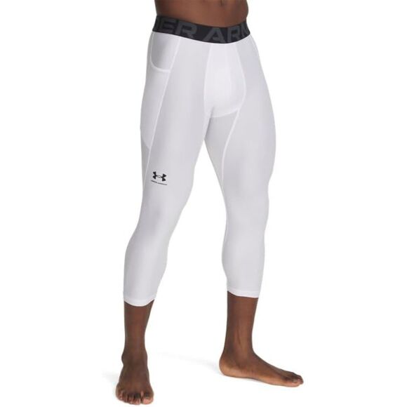Under Armour Men's Armour HeatGear 3/4 Leggings,  White  Medium UA Compression - Picture 1 of 4